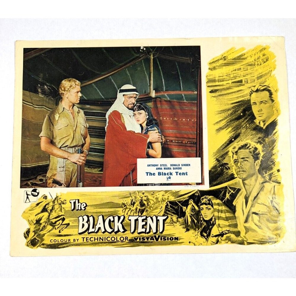 The Black Tent 1956 Lobby Card Movie Poster UK‎ Rank Anthony Steel WWII